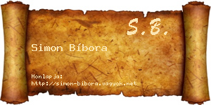 Simon Bíbora névjegykártya